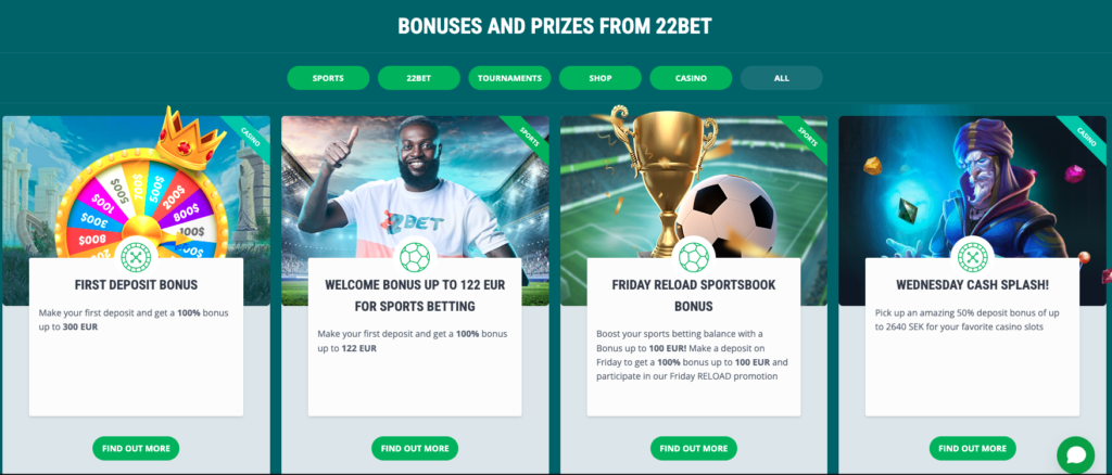 22bet bonus
