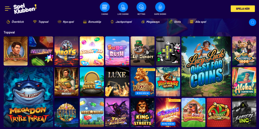 spelklubben hemsida