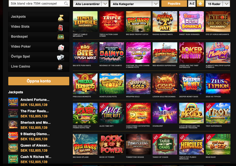 videoslots hemsida